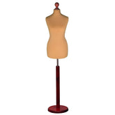 Display Guru Female Uk Size 8/10 Dressmakers Tailors Dummy Mannequin , Gold Torso Bust with Red Wood Round Base